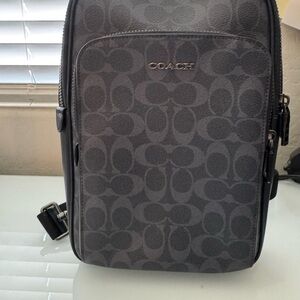 Coach Men's Charcoal Patterned Backpack/Crossbody. Can be Unisex.